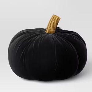Threshold Black Velvet‎ Decorative Pumpkin Pillow Fall Witchy Whimsigoth Goth